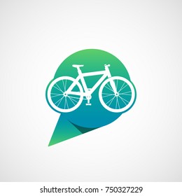 Vector Geo tag and bicycle.