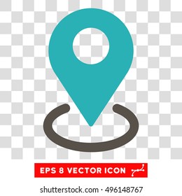 Vector Geo Targeting EPS vector pictogram. Illustration style is flat iconic bicolor grey and cyan symbol on a transparent background.