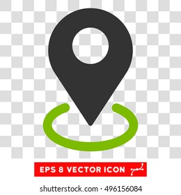 Vector Geo Targeting EPS vector pictogram. Illustration style is flat iconic bicolor eco green and gray symbol on a transparent background.