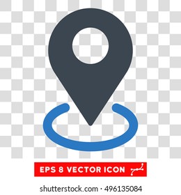 Vector Geo Targeting EPS vector pictograph. Illustration style is flat iconic bicolor smooth blue symbol on a transparent background.