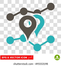 Vector Geo Trends EPS vector icon. Illustration style is flat iconic bicolor grey and cyan symbol on a transparent background.