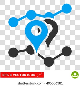 Vector Geo Trends EPS vector pictograph. Illustration style is flat iconic bicolor blue and gray symbol on a transparent background.