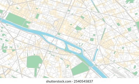 Mapa geográfico Vector de la ciudad europea de París