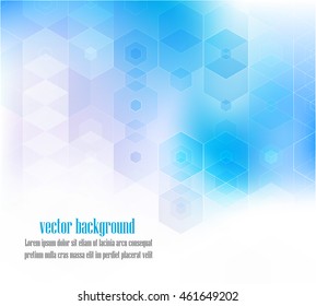 Vector geometric abstract background of Blue hexagon