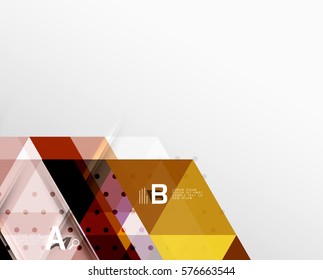 Vector geometric abstract background, minimalistic design with option text