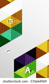 Vector geometric abstract background, minimalistic design with option text