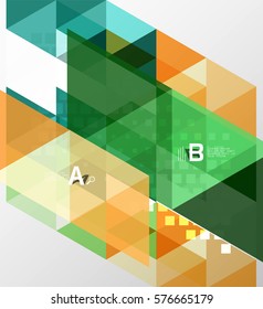 Vector geometric abstract background, minimalistic design with option text