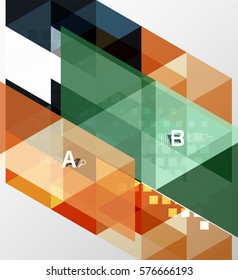Vector geometric abstract background, minimalistic design with option text