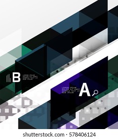 Vector geometric abstract background, minimalistic design with option text