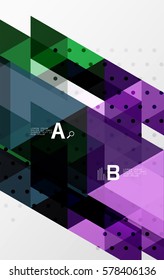 Vector geometric abstract background, minimalistic design with option text