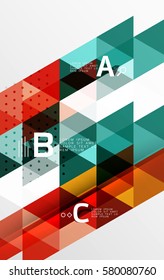 Vector geometric abstract background, minimalistic design with option text