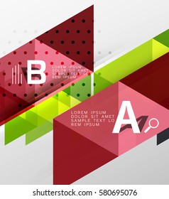 Vector geometric abstract background, minimalistic design with option text