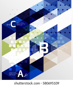 Vector geometric abstract background, minimalistic design with option text