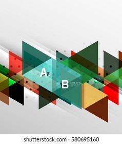 Vector geometric abstract background, minimalistic design with option text