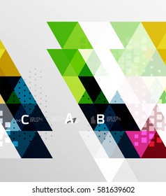 Vector geometric abstract background, minimalistic design with option text