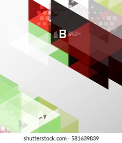 Vector geometric abstract background, minimalistic design with option text