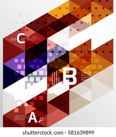 Vector geometric abstract background, minimalistic design with option text