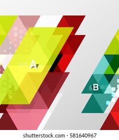 Vector geometric abstract background, minimalistic design with option text