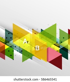 Vector geometric abstract background, minimalistic design with option text