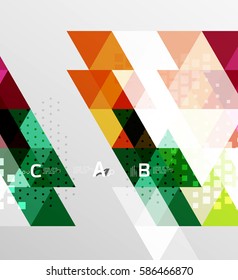 Vector geometric abstract background, minimalistic design with option text