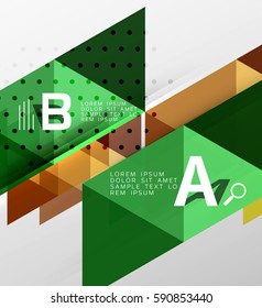 Vector geometric abstract background, minimalistic design with option text