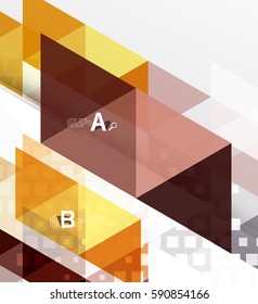 Vector geometric abstract background, minimalistic design with option text