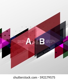 Vector geometric abstract background, minimalistic design with option text