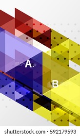 Vector geometric abstract background, minimalistic design with option text