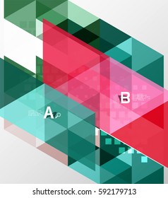 Vector geometric abstract background, minimalistic design with option text