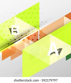 Vector geometric abstract background, minimalistic design with option text