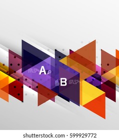 Vector geometric abstract background, minimalistic design with option text
