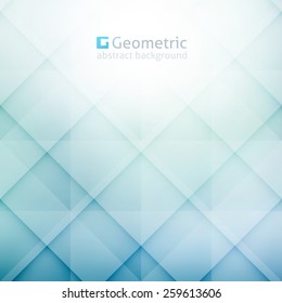 vector geometric abstract background with rhombus shapes, light blue color