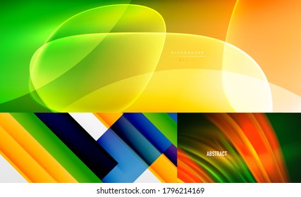 Vector geometric abstract background set, minimal design