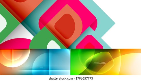 Vector geometric abstract background set, minimal design