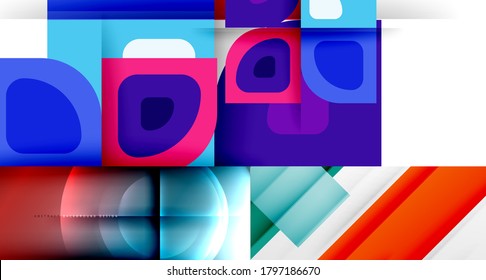 Vector geometric abstract background set, minimal design