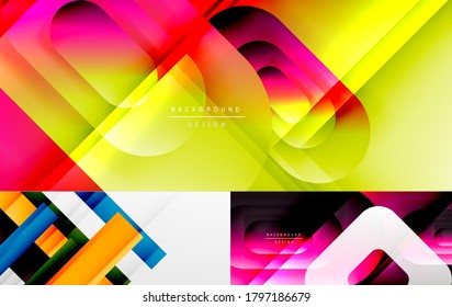 Vector geometric abstract background set, minimal design