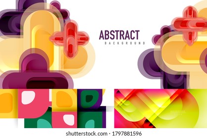 Vector geometric abstract background set, minimal design