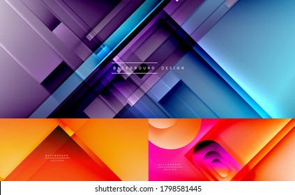 Vector geometric abstract background set, minimal design