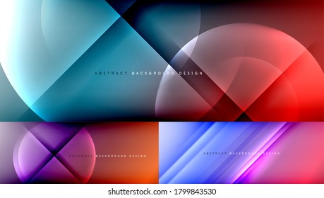 Vector geometric abstract background set, minimal design