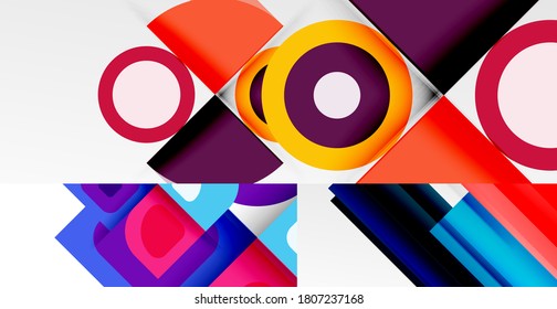 Vector geometric abstract background set, minimal design