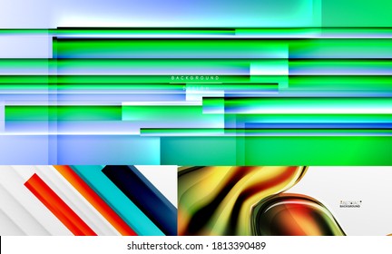 Vector geometric abstract background set, minimal design