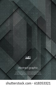Vector geometric abstract background with squares and lines
