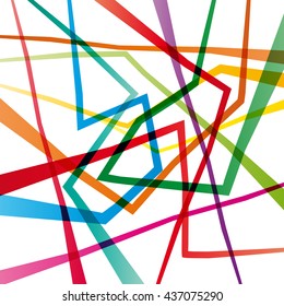 Vector geometric abstract confusion colorful background