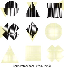 Vector geometric abstract elements in memphis design. geometric shapes
