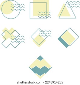 Vector geometric abstract elements in memphis design. geometric shapes