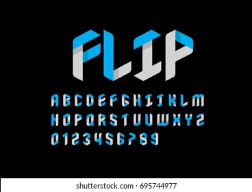 Vector del tipo de letra y alfabeto abstracto geométrico
