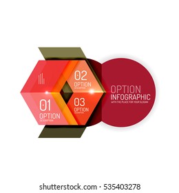 Plantilla de fondo de infografía abstracta geométrica vectorial para diseño de flujo de trabajo, diagrama, opciones de número o diseño web