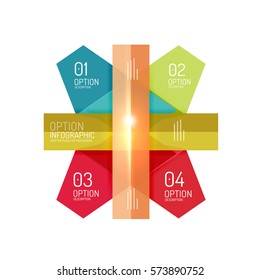 Modelo de plano de fundo infográfico abstrato geométrico vetorial para layout de fluxo de trabalho, diagrama, opções de número ou design da Web