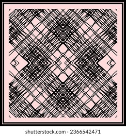 Vector geometric abstract pattern for design of hijab, shawl, tablecloth, pillowcases.