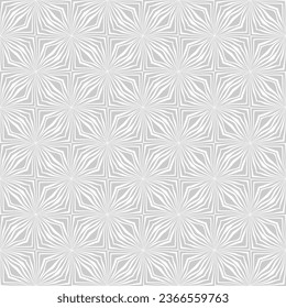 Vector geometric abstract pattern for design of hijab, shawl, tablecloth, pillowcases, two-tone white-gray background
